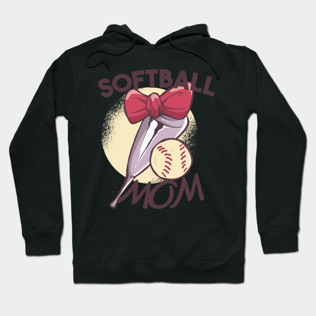 Softball Mom Cute Sports Social Distancing FaceMask for Mother of Ball Player Hoodie by gillys